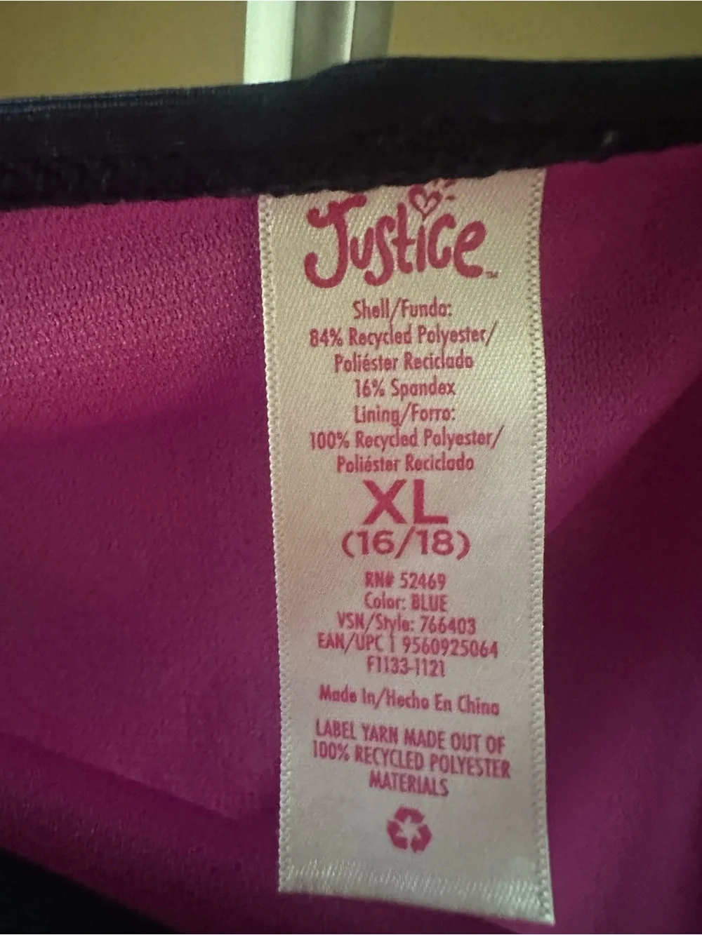 Justice Multicolor Aztec-Pattern Ruffle Tankini Top and bottom - 16/18